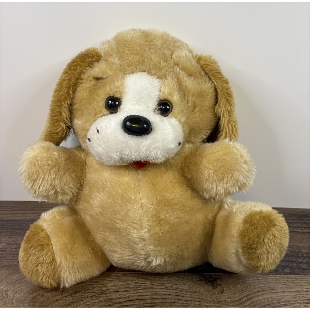 Vintage Target Dayton Puppy Dog 12" Plush Freckles Tongue Tan Brown